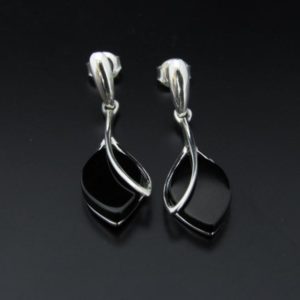 PENDIENTE AZABACHE PRESION AD AG