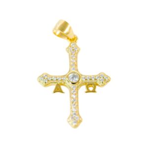 CRUZ DE LA VICTORIA CZ 25MM 14K AG